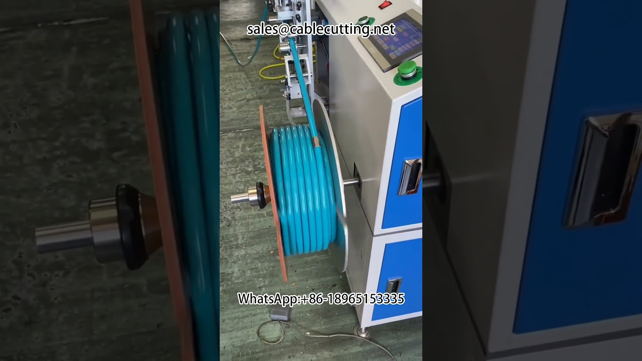 Automatický stroj na počítání metrů, třídění, stříhání a navíjení metráže | #metre counting tube winding machine
