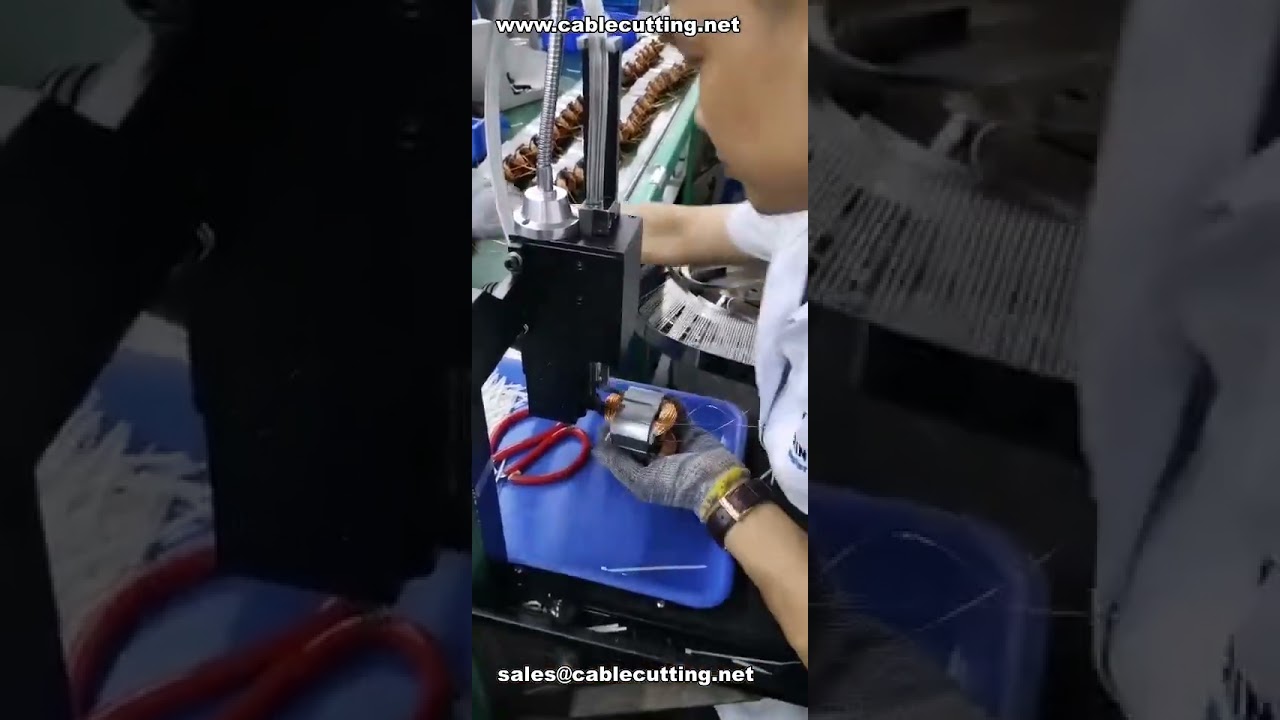 Automatický páskovací stroj pro statory | Zařízení pro automatizaci kabelových svazků