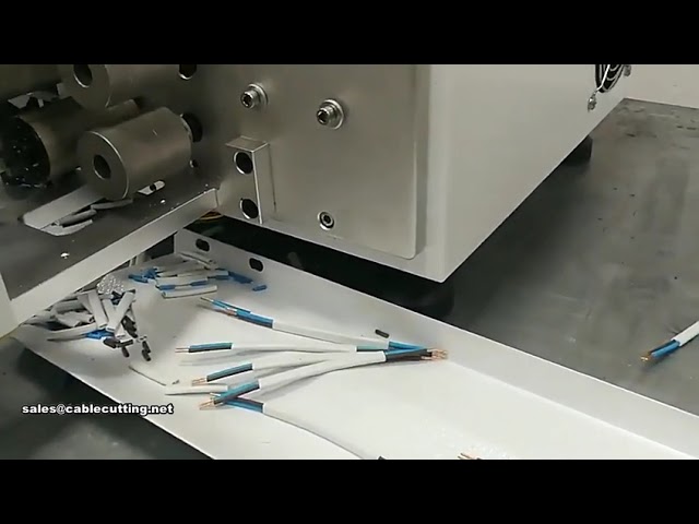Automatický stroj na stříhání, odizolování a kroucení drátů
