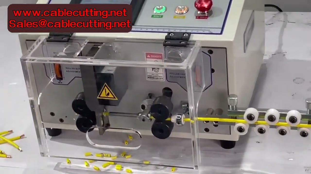 Automatický odizolovací stroj s dotykovým displejem JES – stříhání a odizolování kabelů 0,1–8 mm²