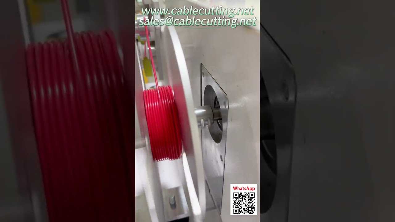 Automatický navíječ kabelů s přesným měřením délky a řezáním