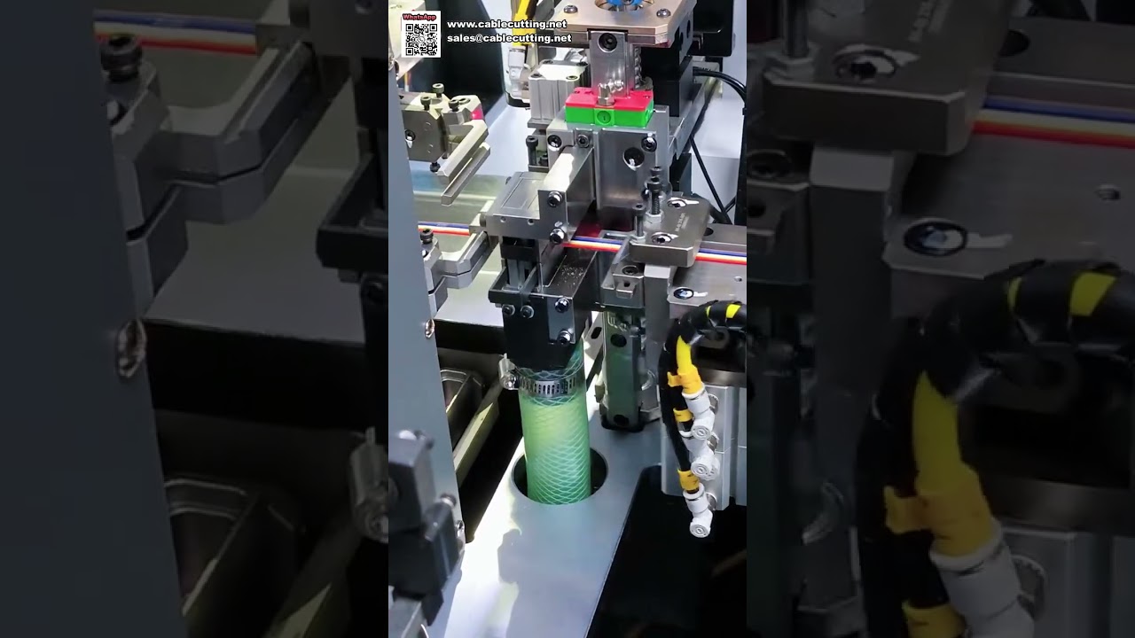 Plně automatický stroj na řezání, odizolování a krimpování kabelů