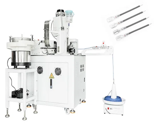 Automatický stroj na nasazování kabelových návleček, skávání a cínování WPM-018HS - Automatický stroj na krimpování koncovek